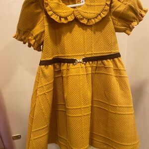 Charming Mustard Yellow Kids Dress